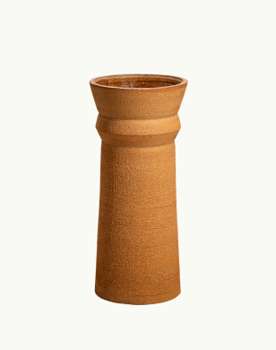 Vase tourné grès roux